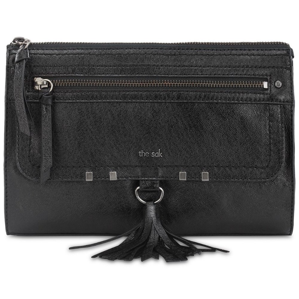 The Sak Black Leather Crossbody Sling Bag